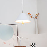 Modern Minimalist Pendant Ceiling Light Fixture with Adjustable Cable and Metal Shade