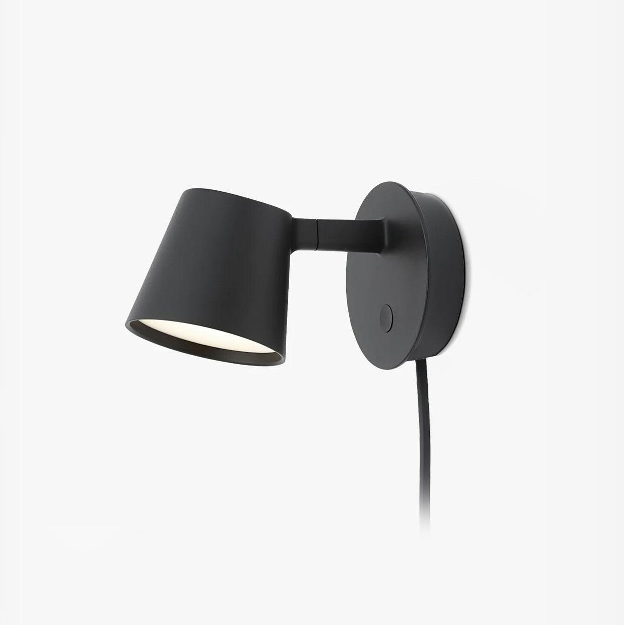Modern Minimalist Plug In LED Wall Sconce with Adjustable Head and Inline Switch