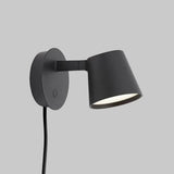 Modern Minimalist Plug In LED Wall Sconce with Adjustable Head and Inline Switch