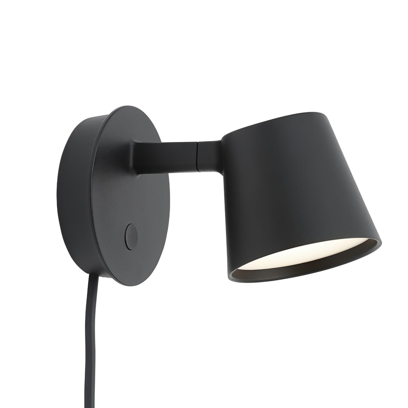 Modern Minimalist Plug In LED Wall Sconce with Adjustable Head and Inline Switch
