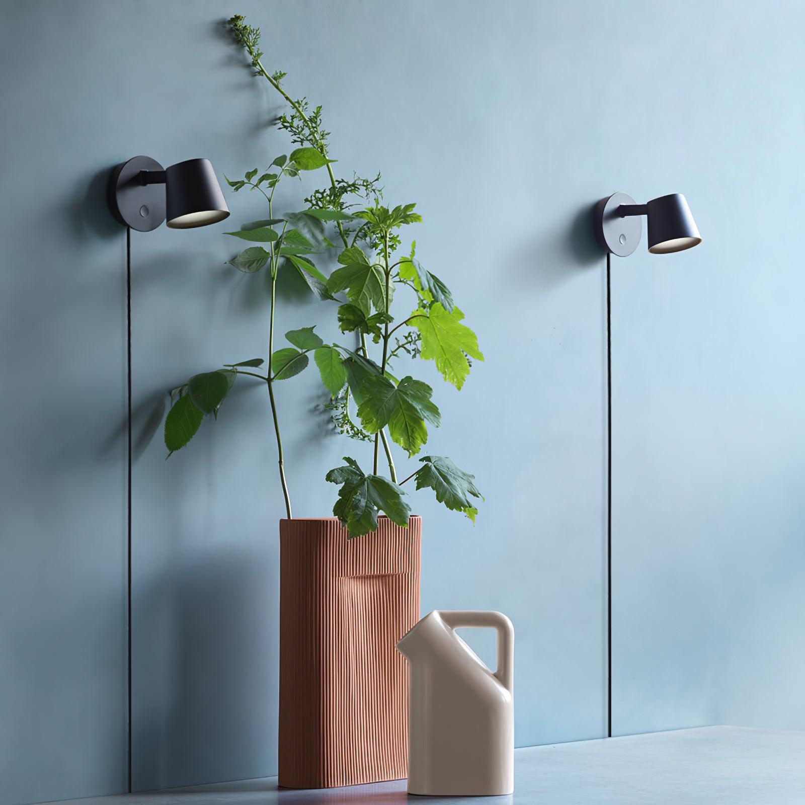 Modern Minimalist Plug In LED Wall Sconce with Adjustable Head and Inline Switch