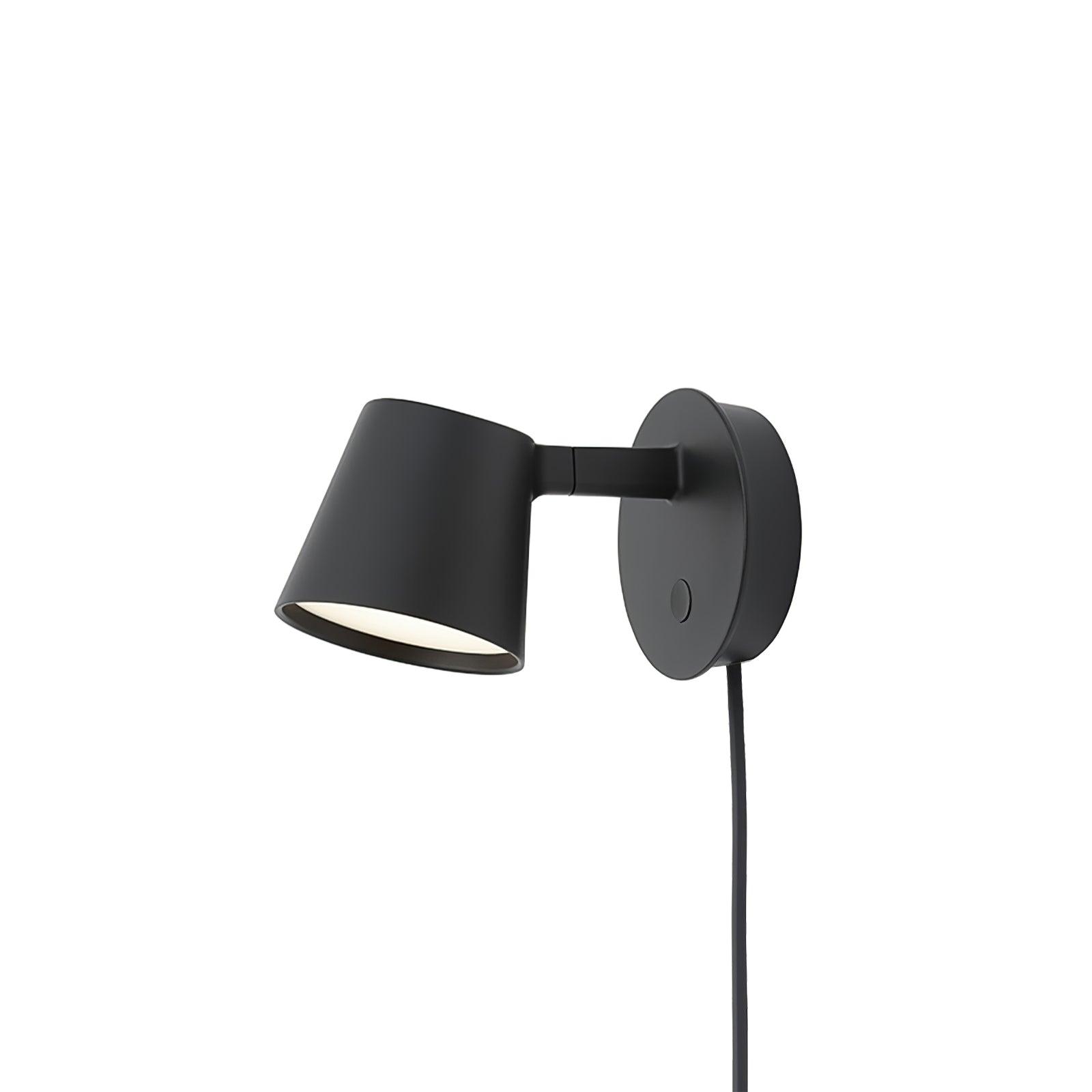 Modern Minimalist Plug In LED Wall Sconce with Adjustable Head and Inline Switch
