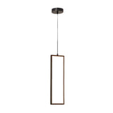 Modern Minimalist Rectangular Copper LED Pendant Light with 3 Color Dimming