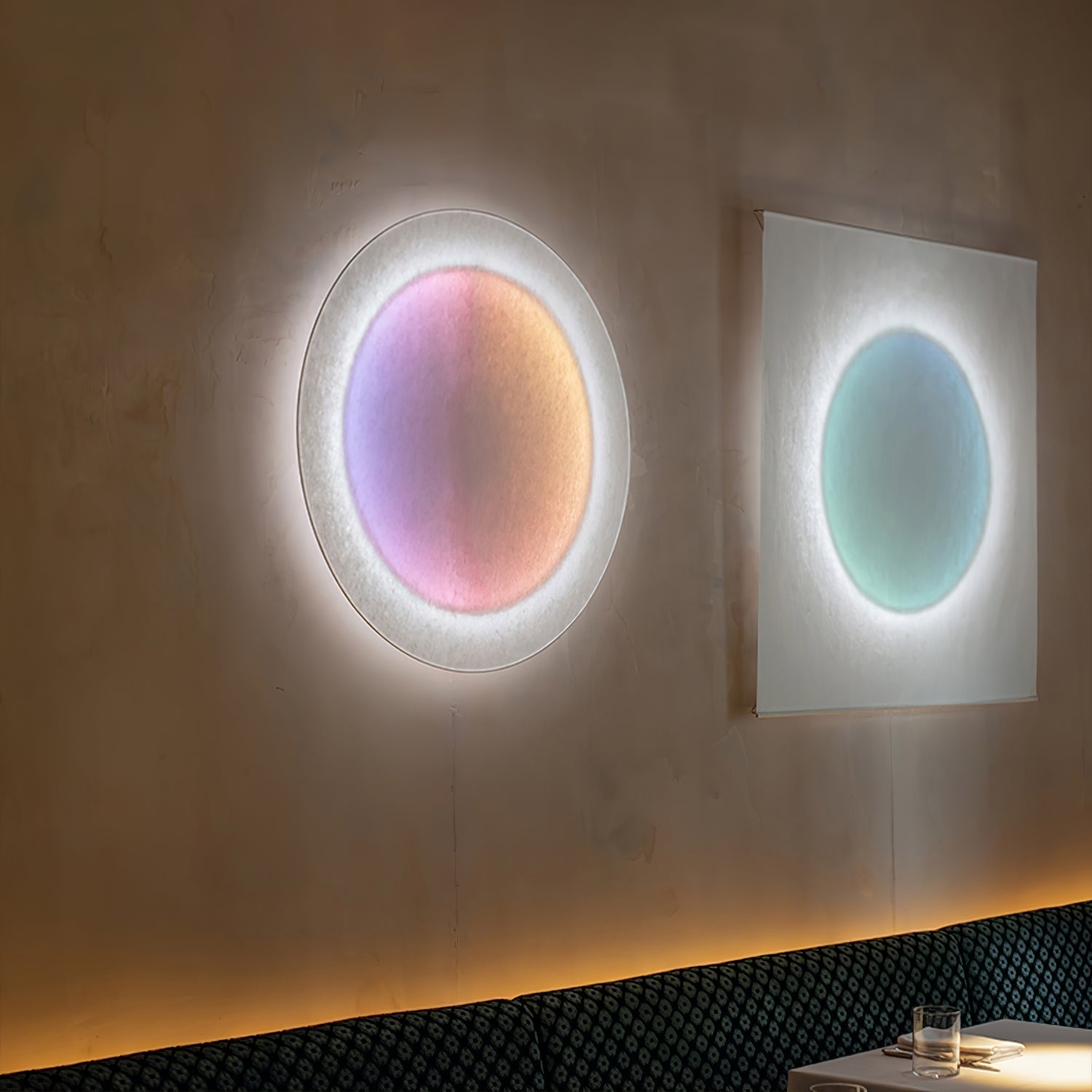 Modern Minimalist Relax Plug in Wall Sconce with Paper Shade Soft Ambient LED Lighting Set of 2