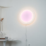 Modern Minimalist Relax Plug in Wall Sconce with Paper Shade Soft Ambient LED Lighting Set of 2