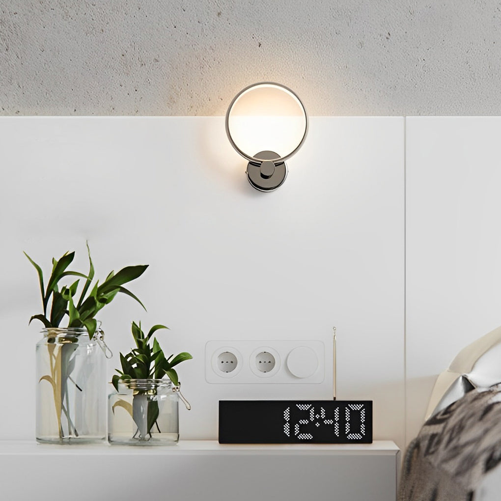 Modern Minimalist Round Aluminum LED Wall Sconce Nordic Decorative Indoor Lighting Fixture