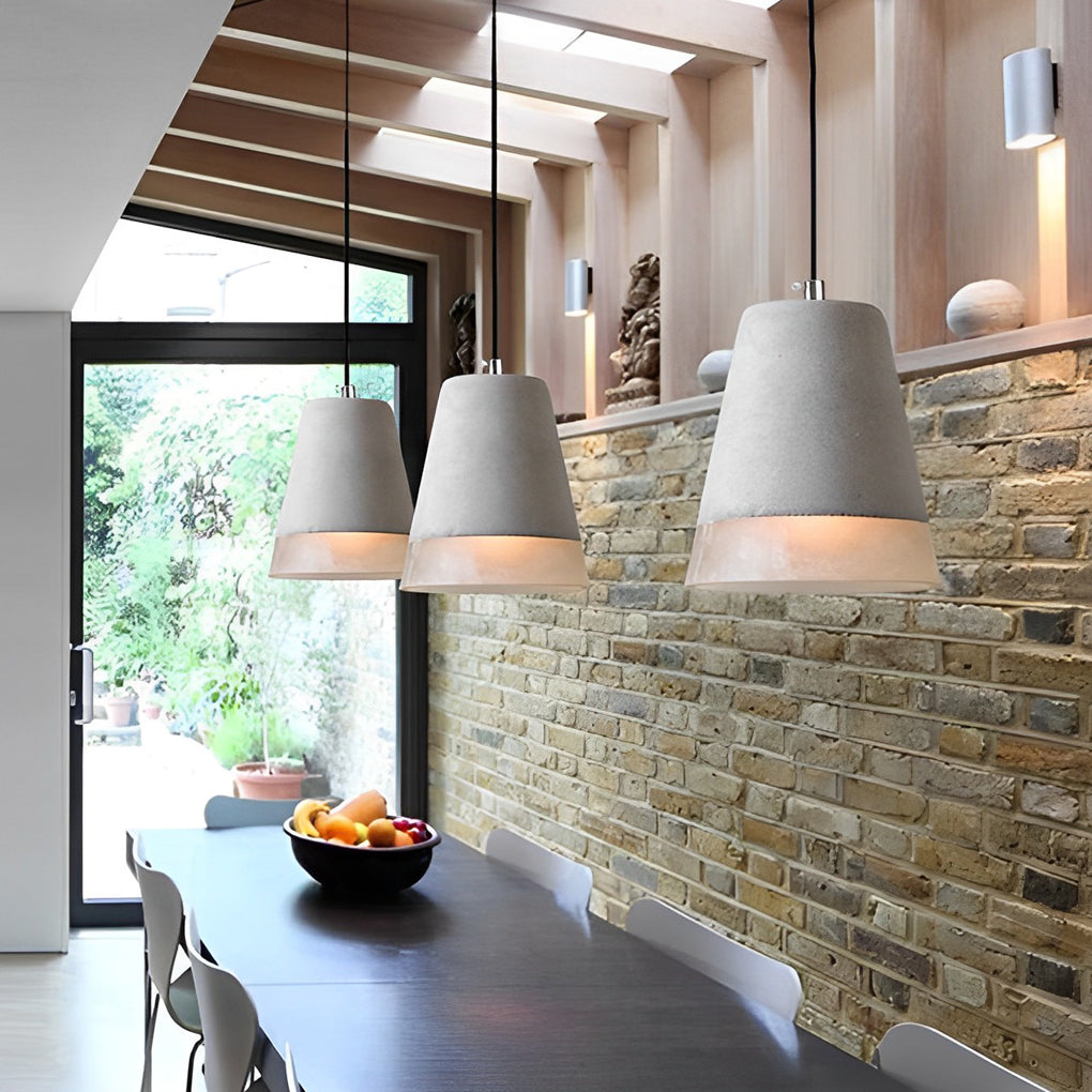 Modern Minimalist Round Cement Pendant Light Industrial Resin Chandelier for Home Decor