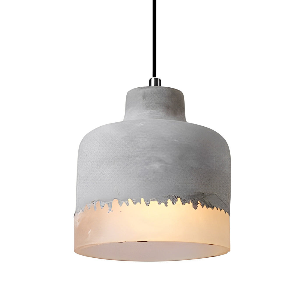 Modern Minimalist Round Cement Pendant Light Industrial Resin Chandelier for Home Decor