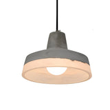 Modern Minimalist Round Cement Pendant Light Industrial Resin Chandelier for Home Decor