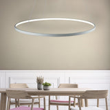 Modern Minimalist Round LED Pendant Light 30W Dimmable Single Ring Hanging Chandelier for Bedroom