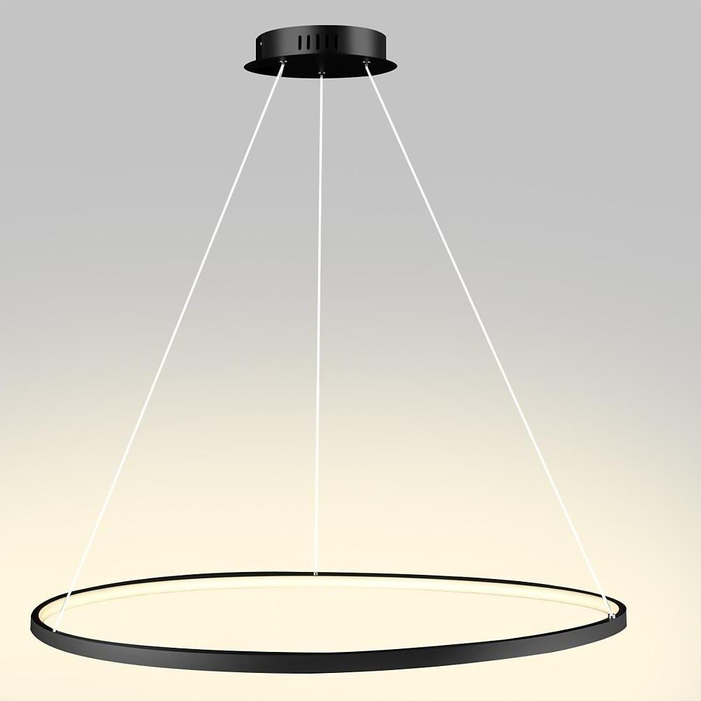 Modern Minimalist Round LED Pendant Light 30W Dimmable Single Ring Hanging Chandelier for Bedroom