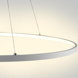 Modern Minimalist Round LED Pendant Light 30W Dimmable Single Ring Hanging Chandelier for Bedroom
