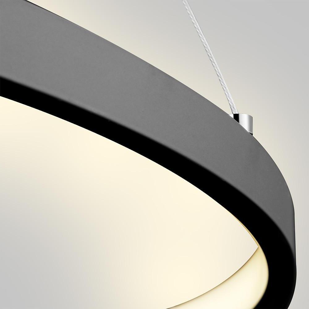 Modern Minimalist Round LED Pendant Light 30W Dimmable Single Ring Hanging Chandelier for Bedroom