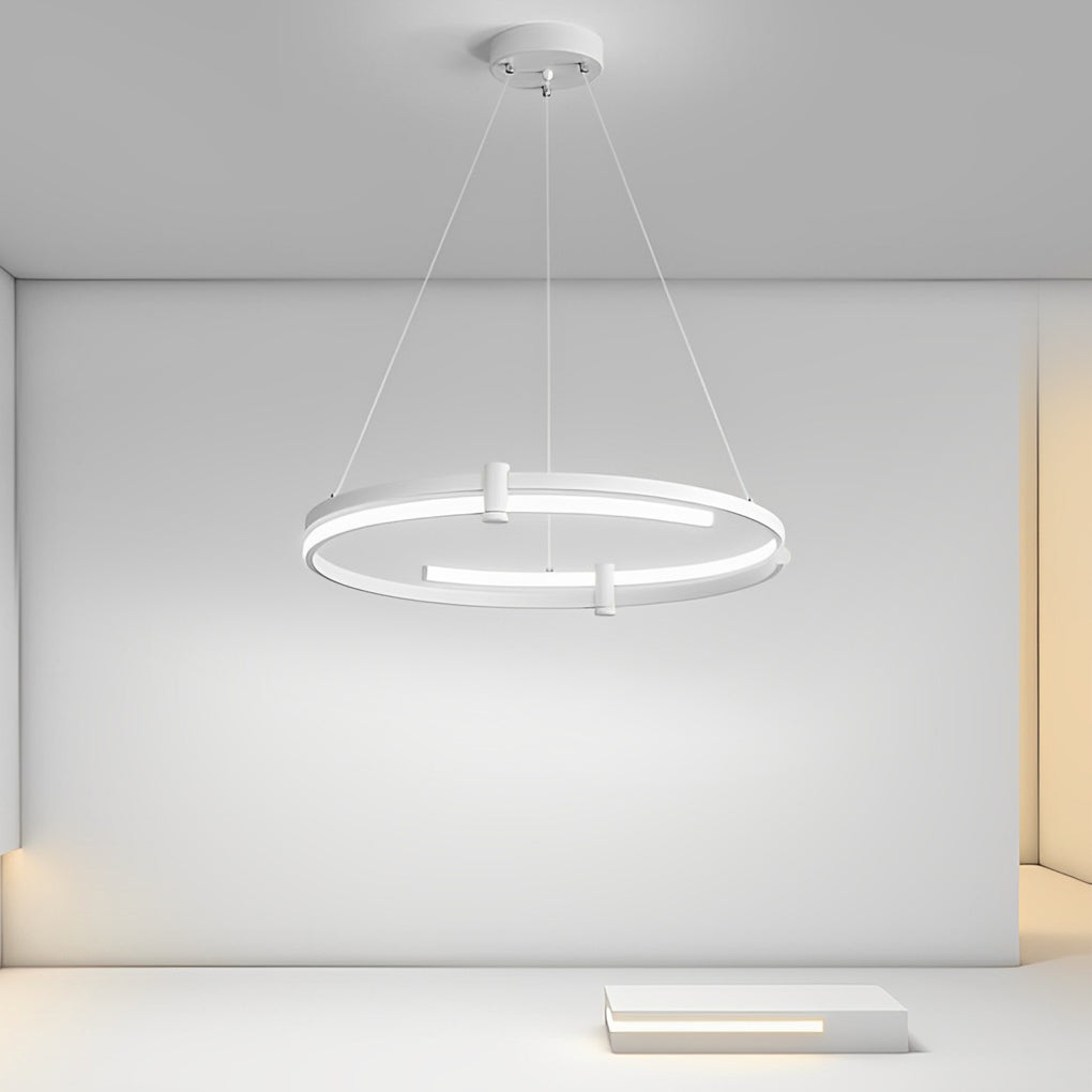 Modern Minimalist Round LED Pendant Light Stepless Dimming Nordic Ring Chandelier