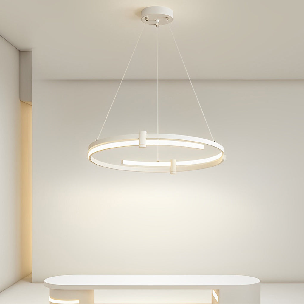 Modern Minimalist Round LED Pendant Light Stepless Dimming Nordic Ring Chandelier