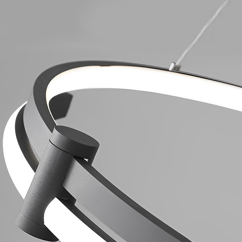 Modern Minimalist Round LED Pendant Light Stepless Dimming Nordic Ring Chandelier
