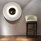 Modern Minimalist Round Metal Disc LED Wall Sconce for Indirect Interior Lighting