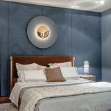 Modern Minimalist Round Metal Disc LED Wall Sconce for Indirect Interior Lighting