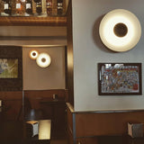 Modern Minimalist Round Metal Disc LED Wall Sconce for Indirect Interior Lighting