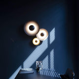 Modern Minimalist Round Metal Disc LED Wall Sconce for Indirect Interior Lighting