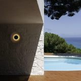 Modern Minimalist Round Metal Disc LED Wall Sconce for Indirect Interior Lighting