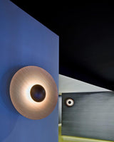 Modern Minimalist Round Metal Disc LED Wall Sconce for Indirect Interior Lighting
