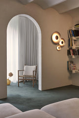 Modern Minimalist Round Metal Disc LED Wall Sconce for Indirect Interior Lighting