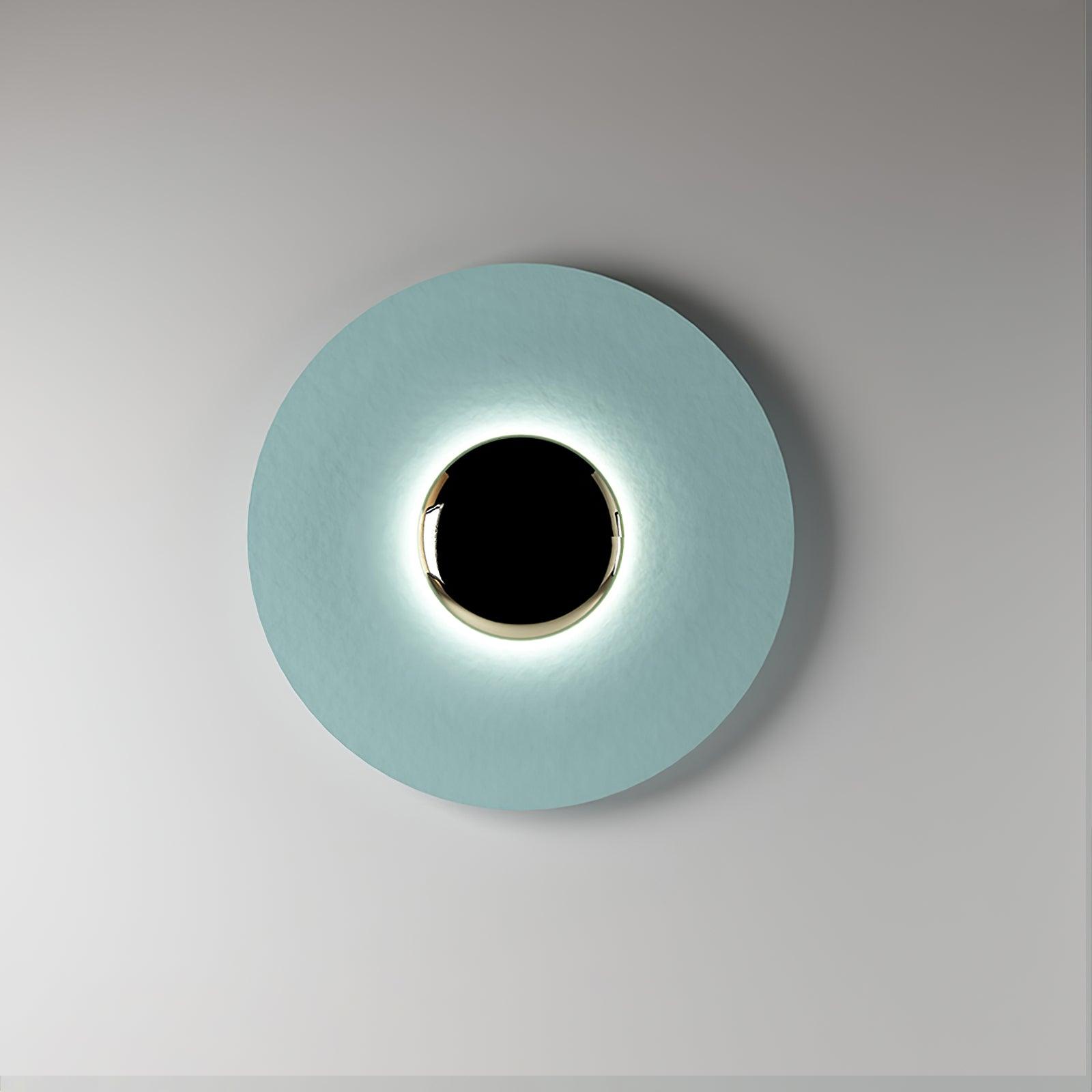 Modern Minimalist Round Metal Disc LED Wall Sconce for Indirect Interior Lighting