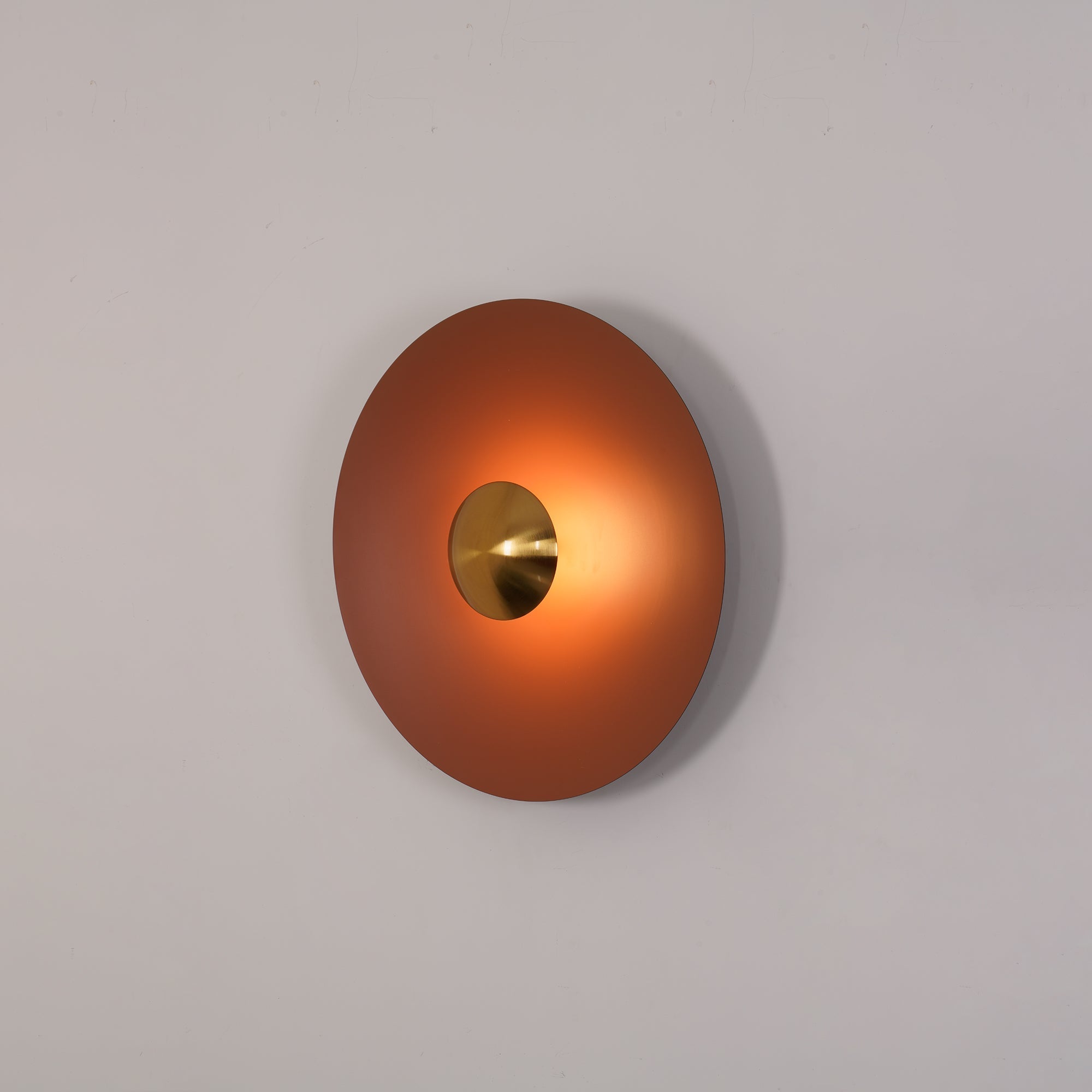 Modern Minimalist Round Metal Disc LED Wall Sconce for Indirect Interior Lighting