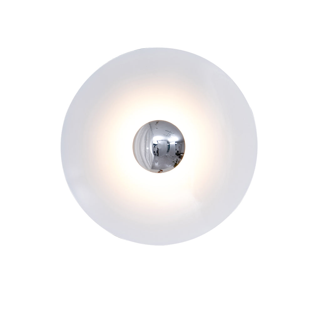 Modern Minimalist Round Metal Disc LED Wall Sconce for Indirect Interior Lighting