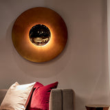 Modern Minimalist Round Metal Disc LED Wall Sconce for Indirect Interior Lighting