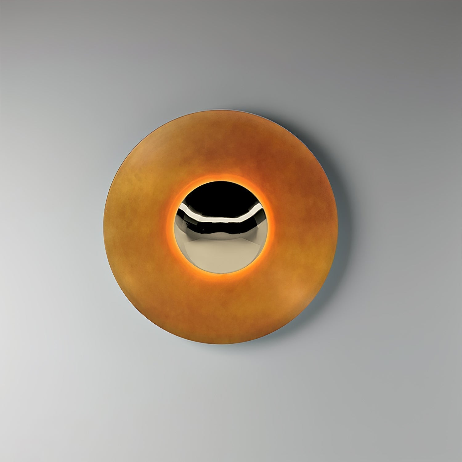Modern Minimalist Round Metal Disc LED Wall Sconce for Indirect Interior Lighting
