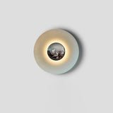 Modern Minimalist Round Metal Disc LED Wall Sconce for Indirect Interior Lighting