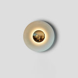 Modern Minimalist Round Metal Disc LED Wall Sconce for Indirect Interior Lighting