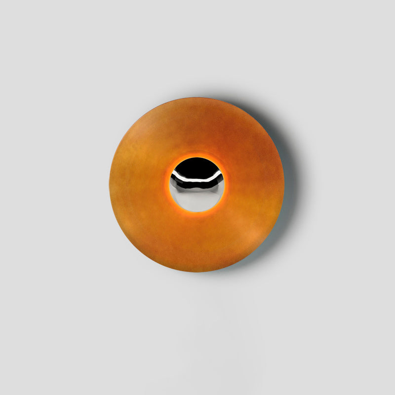 Modern Minimalist Round Metal Disc LED Wall Sconce for Indirect Interior Lighting