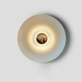 Modern Minimalist Round Metal Disc LED Wall Sconce for Indirect Interior Lighting