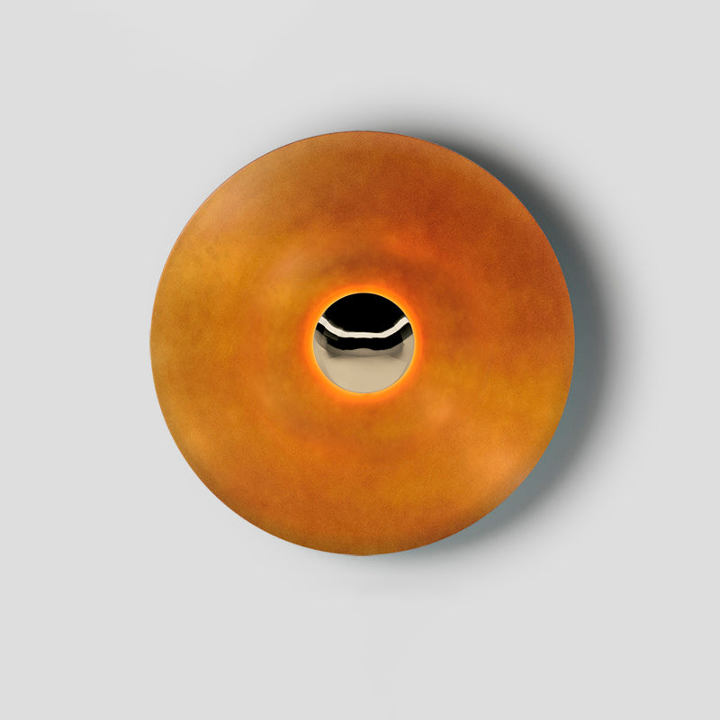 Modern Minimalist Round Metal Disc LED Wall Sconce for Indirect Interior Lighting