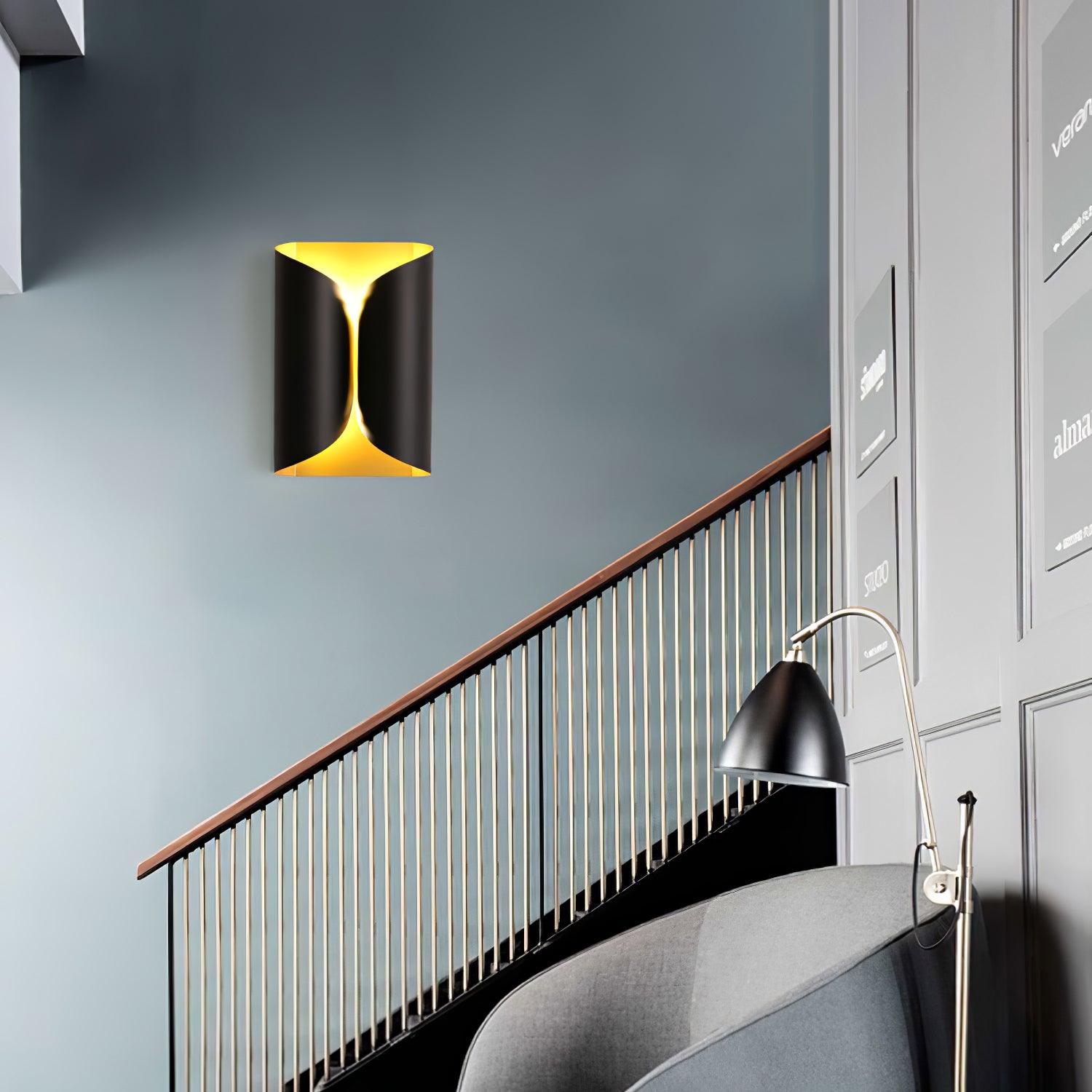 Modern Minimalist Sculptural Wall Sconce Set of Two Decorative LED Bracket Lights