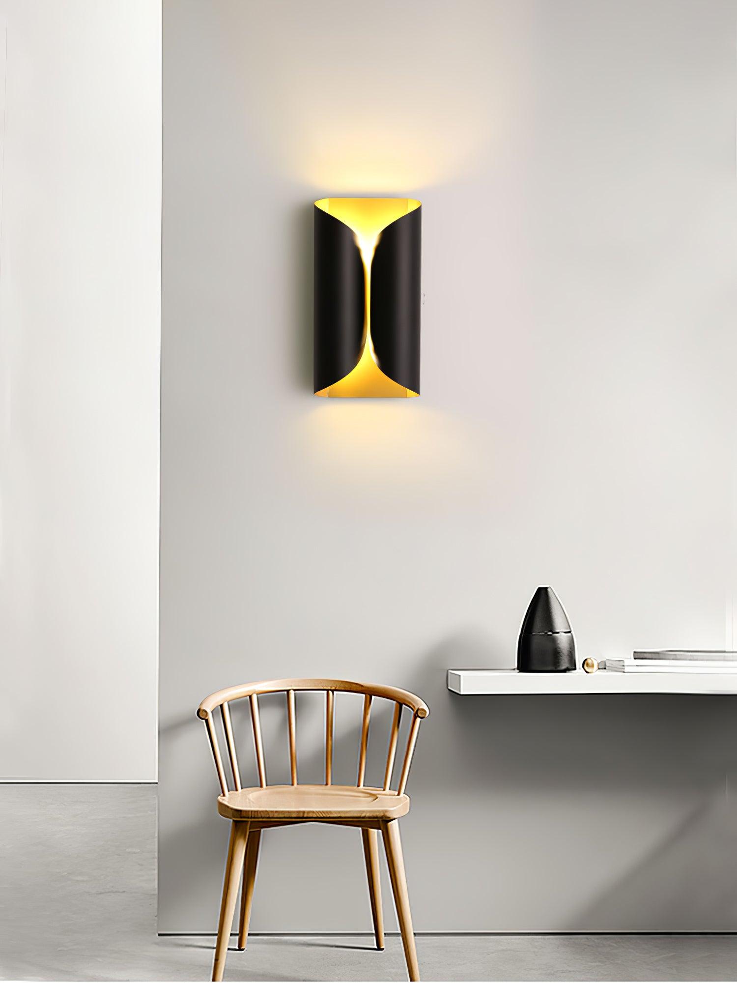 Modern Minimalist Sculptural Wall Sconce Set of Two Decorative LED Bracket Lights