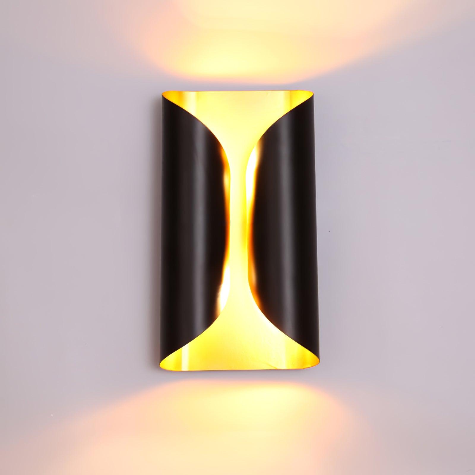 Modern Minimalist Sculptural Wall Sconce Set of Two Decorative LED Bracket Lights