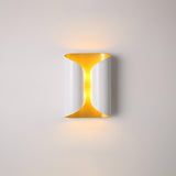 Modern Minimalist Sculptural Wall Sconce Set of Two Decorative LED Bracket Lights
