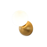Modern Minimalist Single Globe Wall Sconce Mid Century Brass and Glass Bracket Light