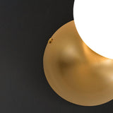 Modern Minimalist Single Globe Wall Sconce Mid Century Brass and Glass Bracket Light