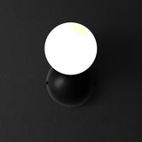 Modern Minimalist Single Globe Wall Sconce Mid Century Brass and Glass Bracket Light