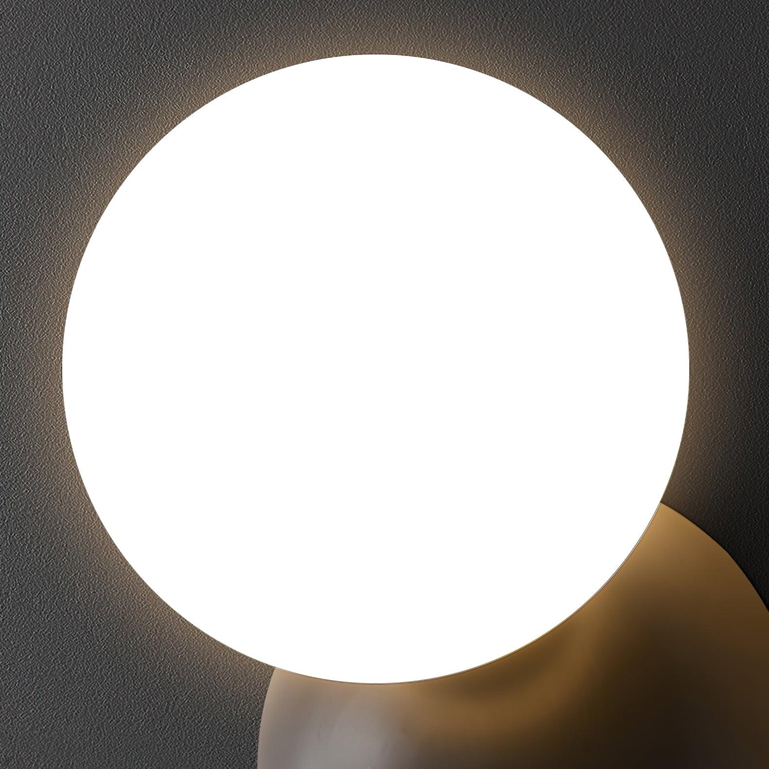 Modern Minimalist Single Globe Wall Sconce Mid Century Brass and Glass Bracket Light