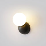 Modern Minimalist Single Globe Wall Sconce Mid Century Brass and Glass Bracket Light