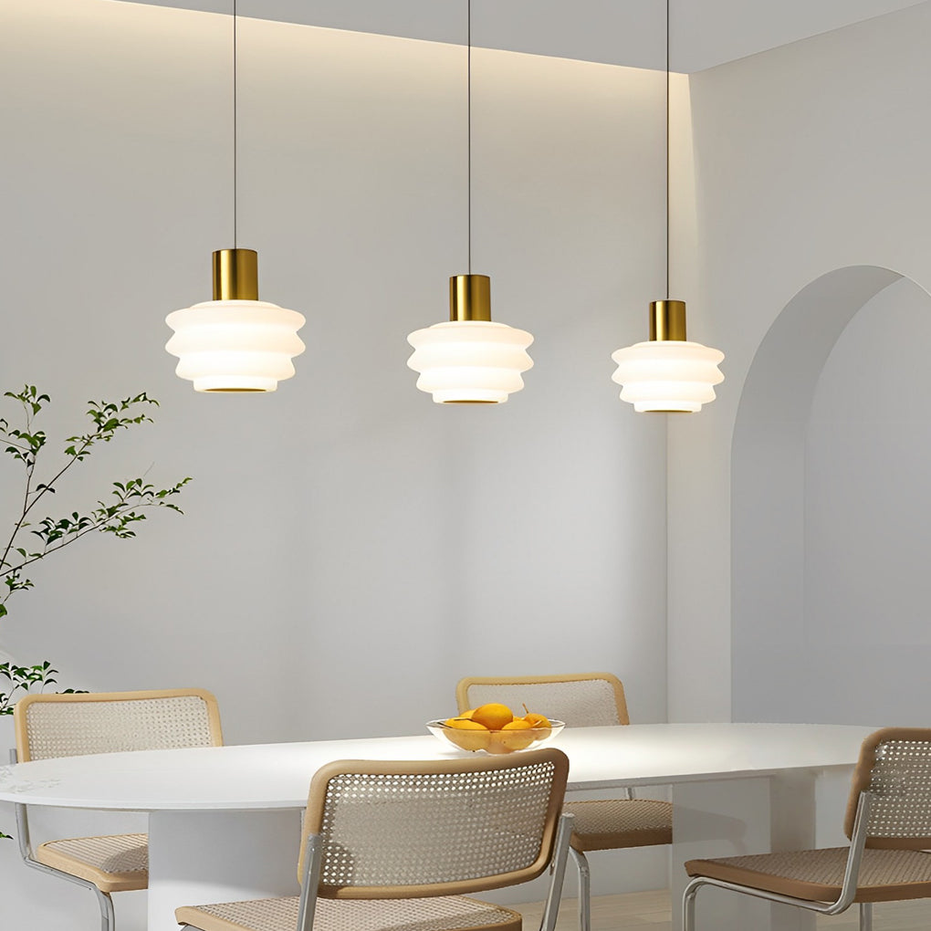 Modern Minimalist Small Pendant Light with 3 Color Dimming for Bedroom Dining Room