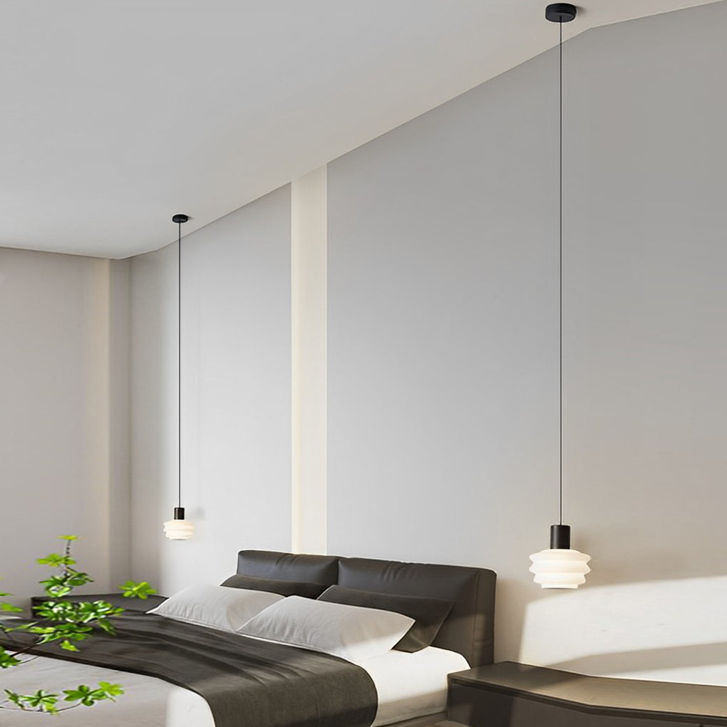 Modern Minimalist Small Pendant Light with 3 Color Dimming for Bedroom Dining Room