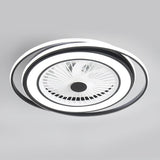 Modern Flush Mount Bladeless Ceiling Fan with Dimmable LED Light for Bedroom and Living Room