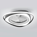 Modern Flush Mount Bladeless Ceiling Fan with Dimmable LED Light for Bedroom and Living Room